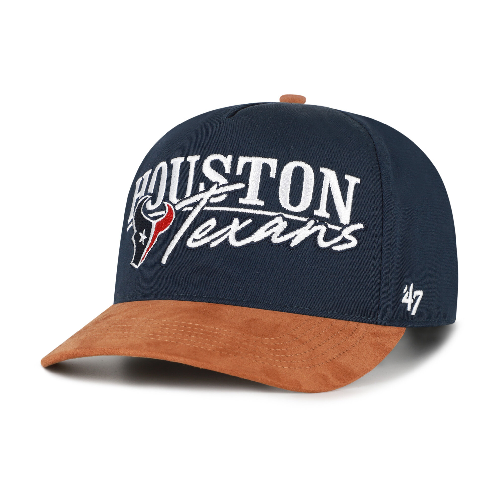 Men's '47 Navy/Brown Houston Texans Scribe Line Hitch Adjustable Hat