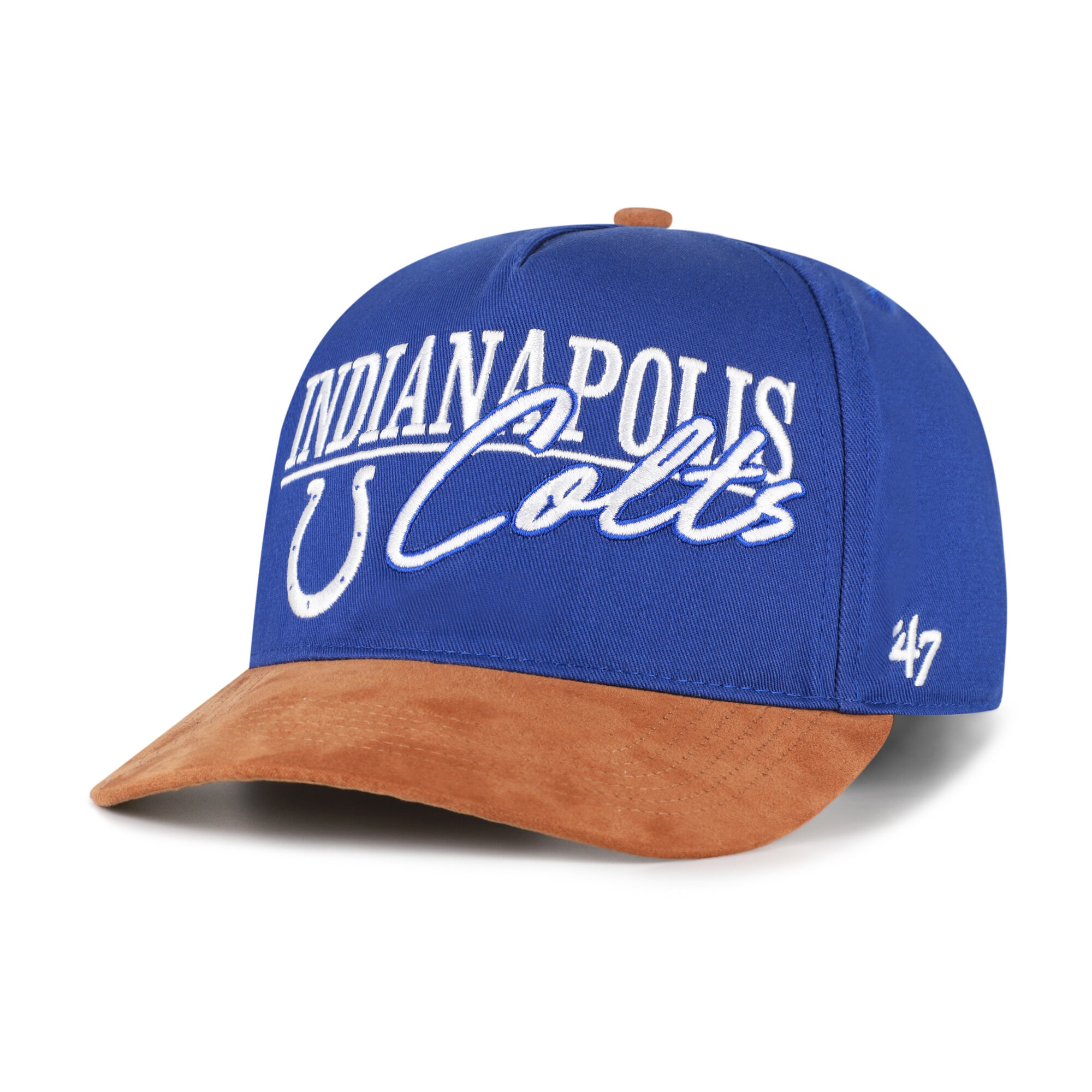 Men's '47 Royal/Brown Indianapolis Colts Scribe Line Hitch Adjustable Hat