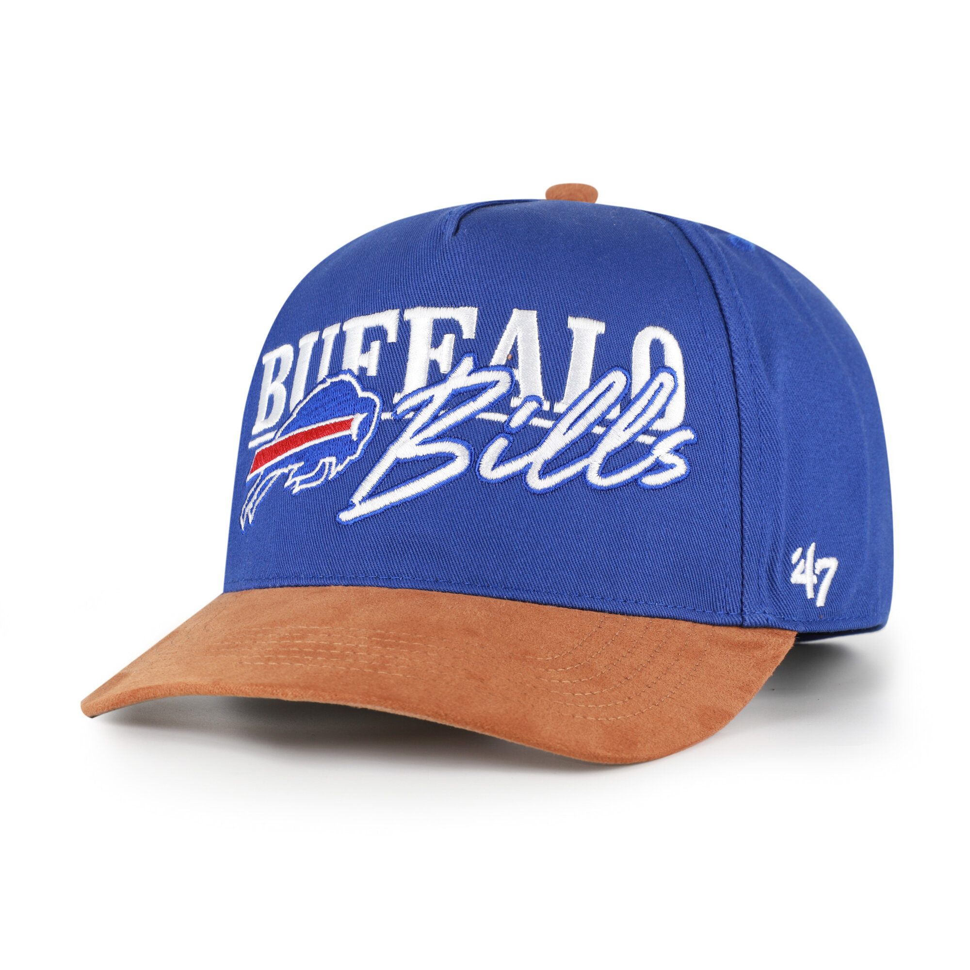 Men's '47 Royal/Brown Buffalo Bills Scribe Line Hitch Adjustable Hat