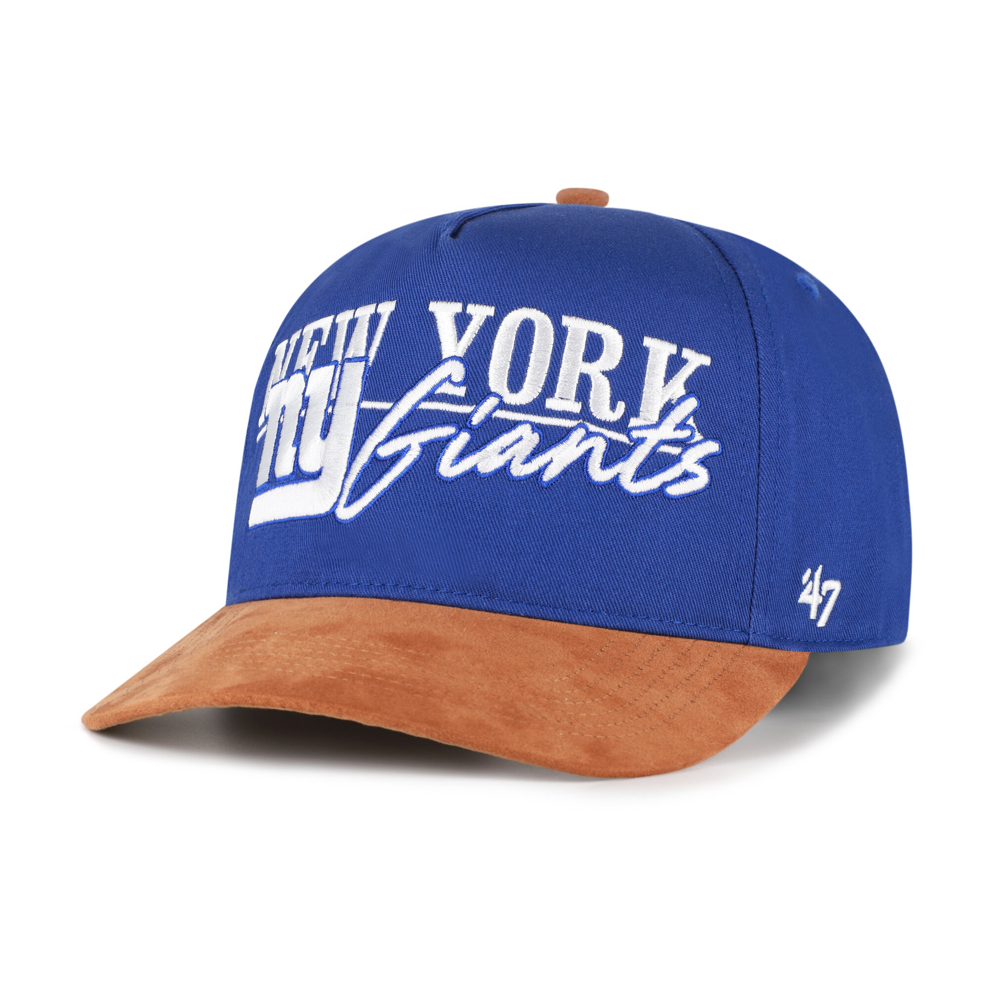 Men's '47 Royal/Brown New York Giants Scribe Line Hitch Adjustable Hat