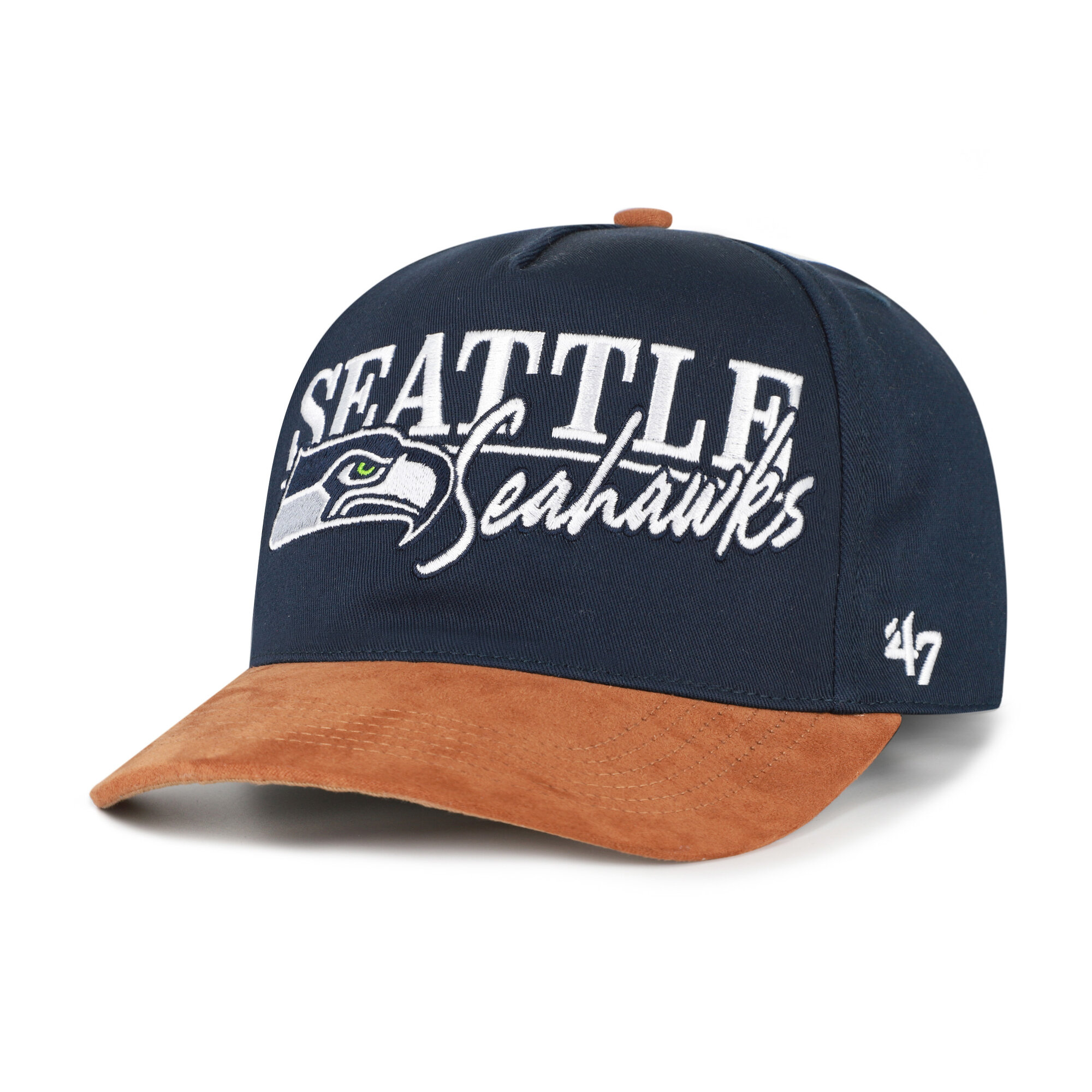 Men's '47 College Navy/Brown Seattle Seahawks Scribe Line Hitch Adjustable Hat