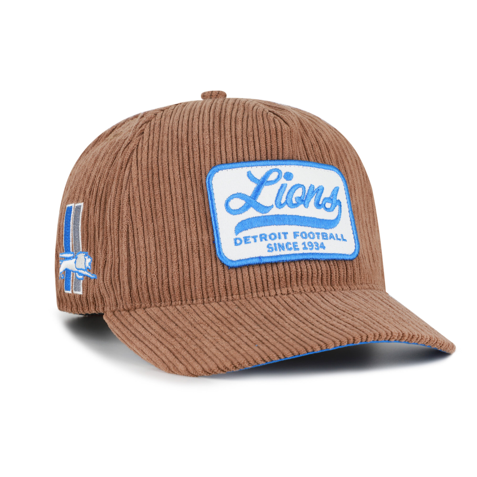 Men's '47 Brown Detroit Lions Throwback Corduroy Patch Hitch Adjustable Hat
