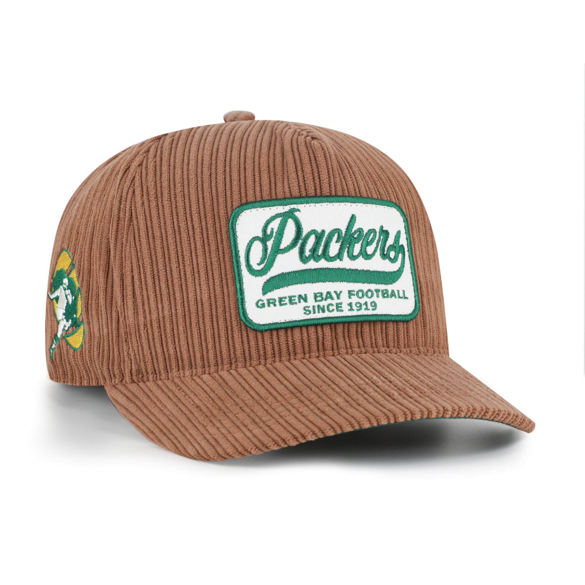 Men's '47 Brown Green Bay Packers Throwback Corduroy Patch Hitch Adjustable Hat