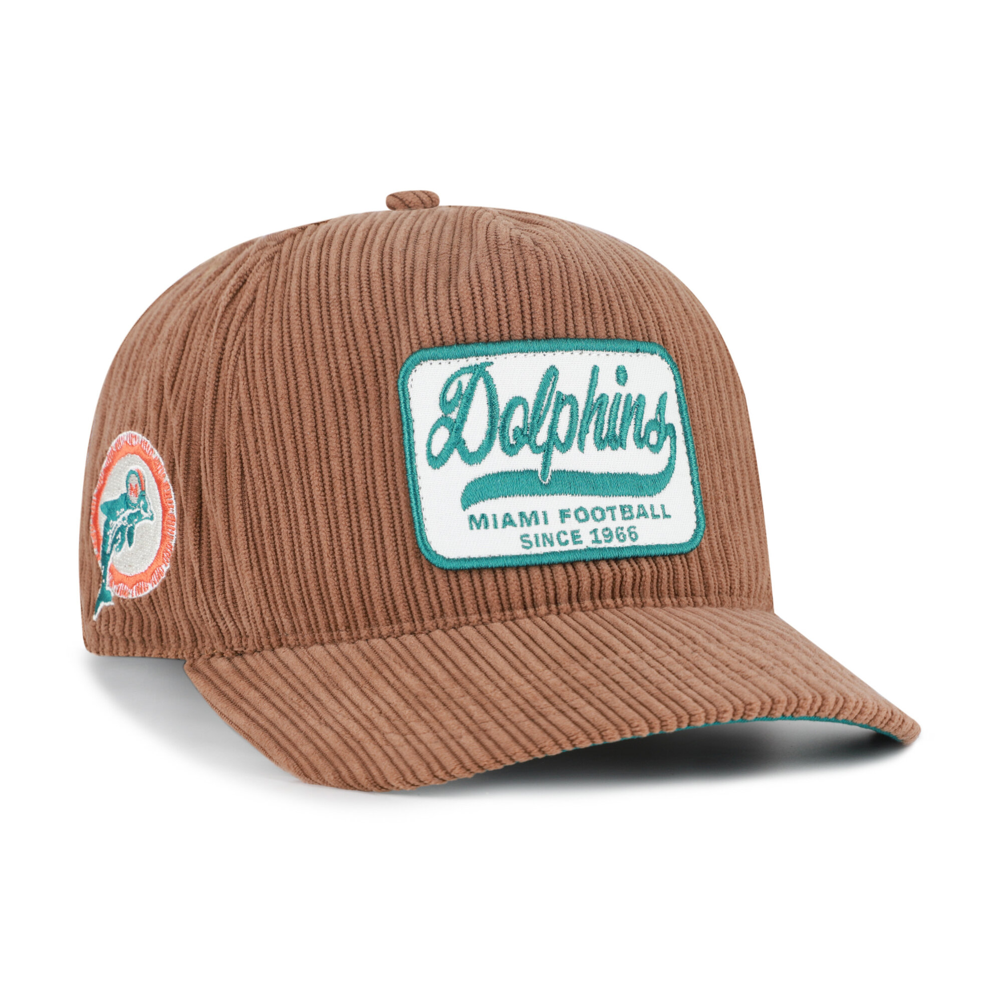 Men's '47 Brown Miami Dolphins Throwback Corduroy Patch Hitch Adjustable Hat