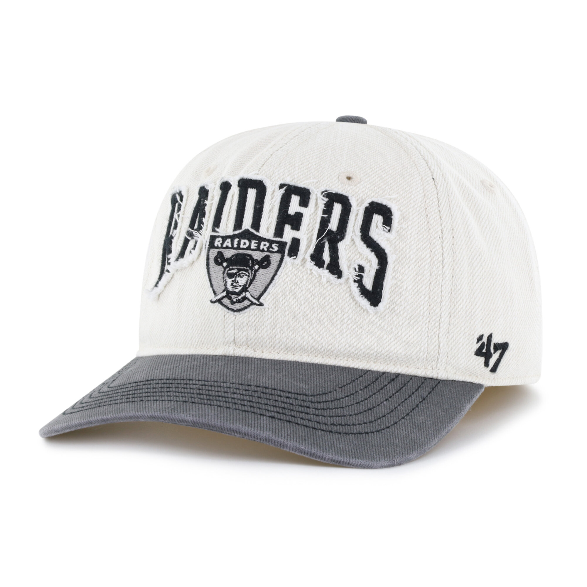 Men's '47 Natural Las Vegas Raiders Throwback Groton Franchise Fitted Hat