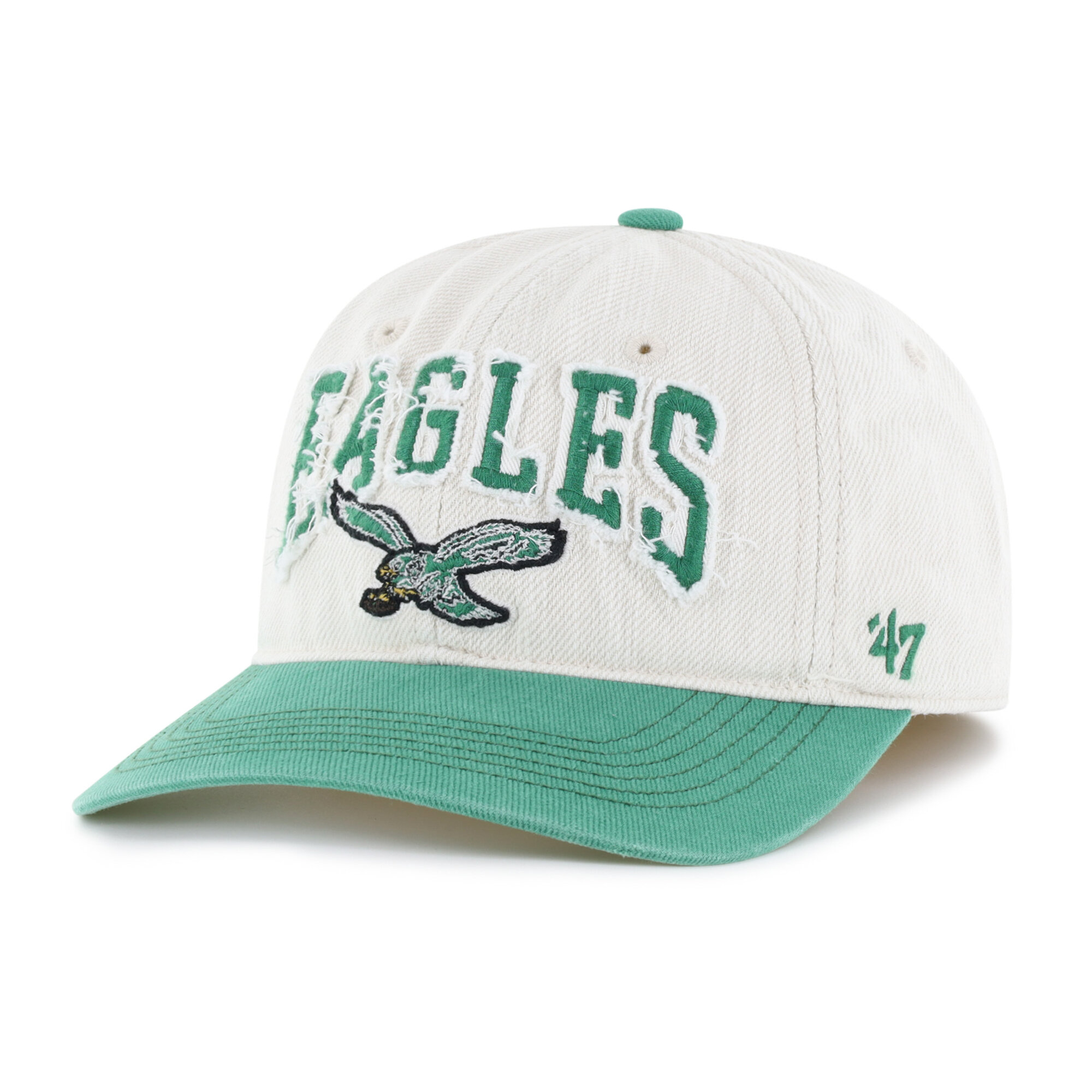 Men's '47 Natural Philadelphia Eagles Throwback Groton Franchise Fitted Hat