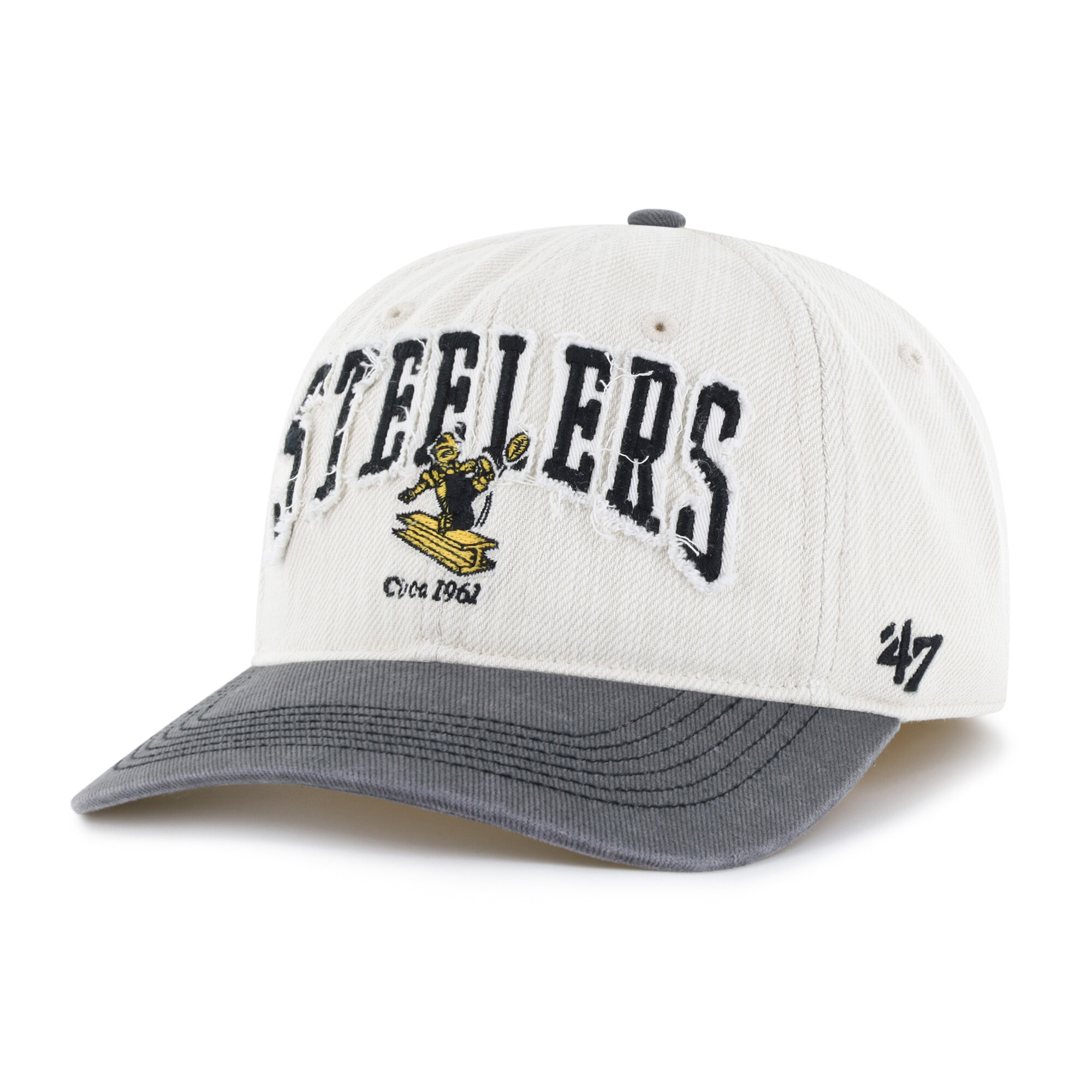 Men's '47 Natural Pittsburgh Steelers Throwback Groton Franchise Fitted Hat