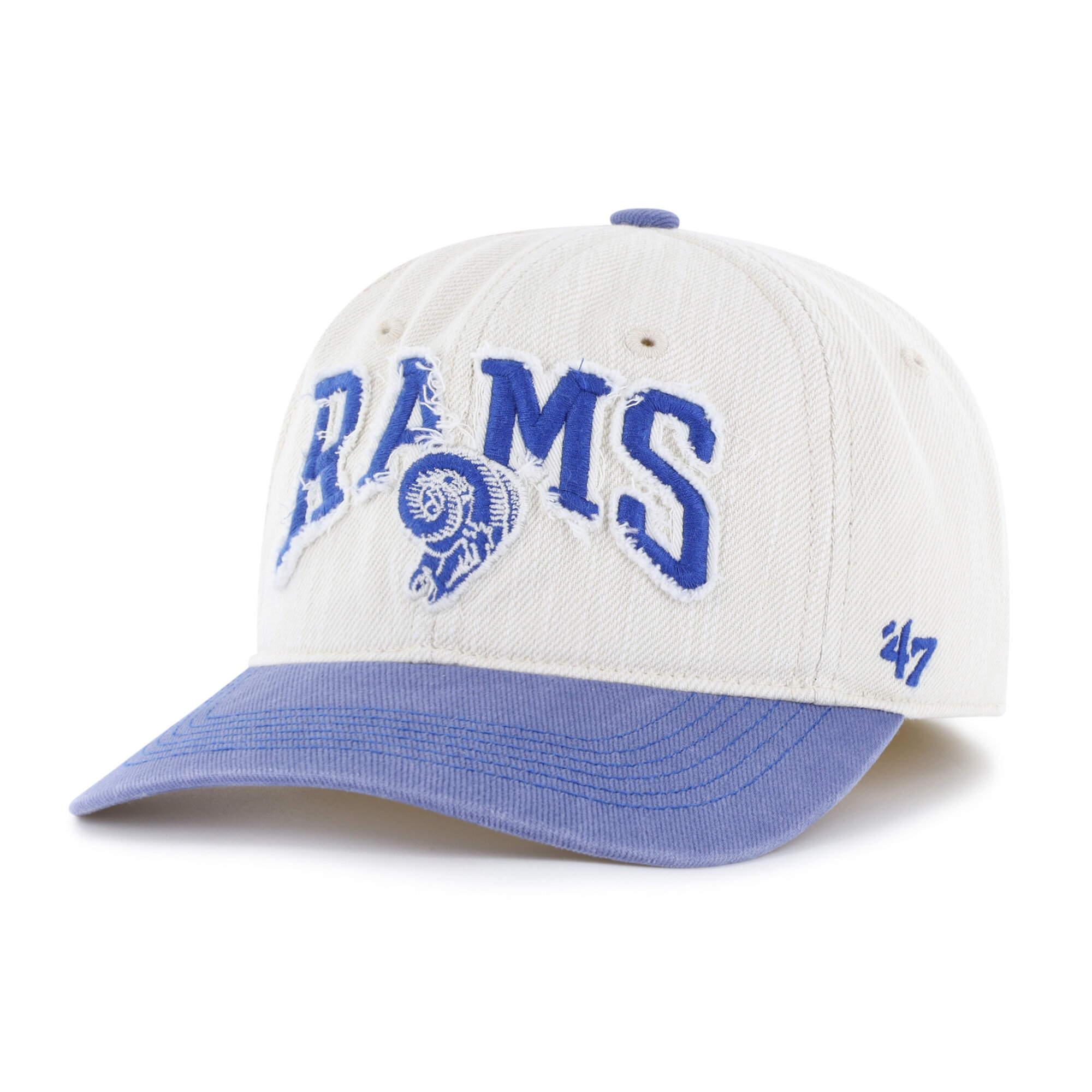 Men's '47 Natural Los Angeles Rams Throwback Groton Franchise Fitted Hat