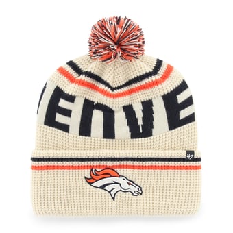 Men's '47  Natural Denver Broncos Quattrle Cuffed Knit Hat with Pom