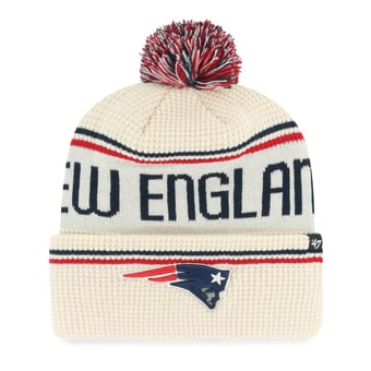 Men's '47  Natural New England Patriots Quattrle Cuffed Knit Hat with Pom