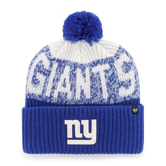 Men's '47  Royal New York Giants  Bone Chill Cuffed Knit Hat with Pom