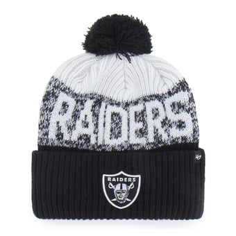 Men's '47  Black Las Vegas Raiders  Bone Chill Cuffed Knit Hat with Pom