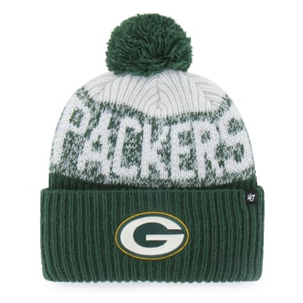 Men's '47  Green Green Bay Packers  Bone Chill Cuffed Knit Hat with Pom