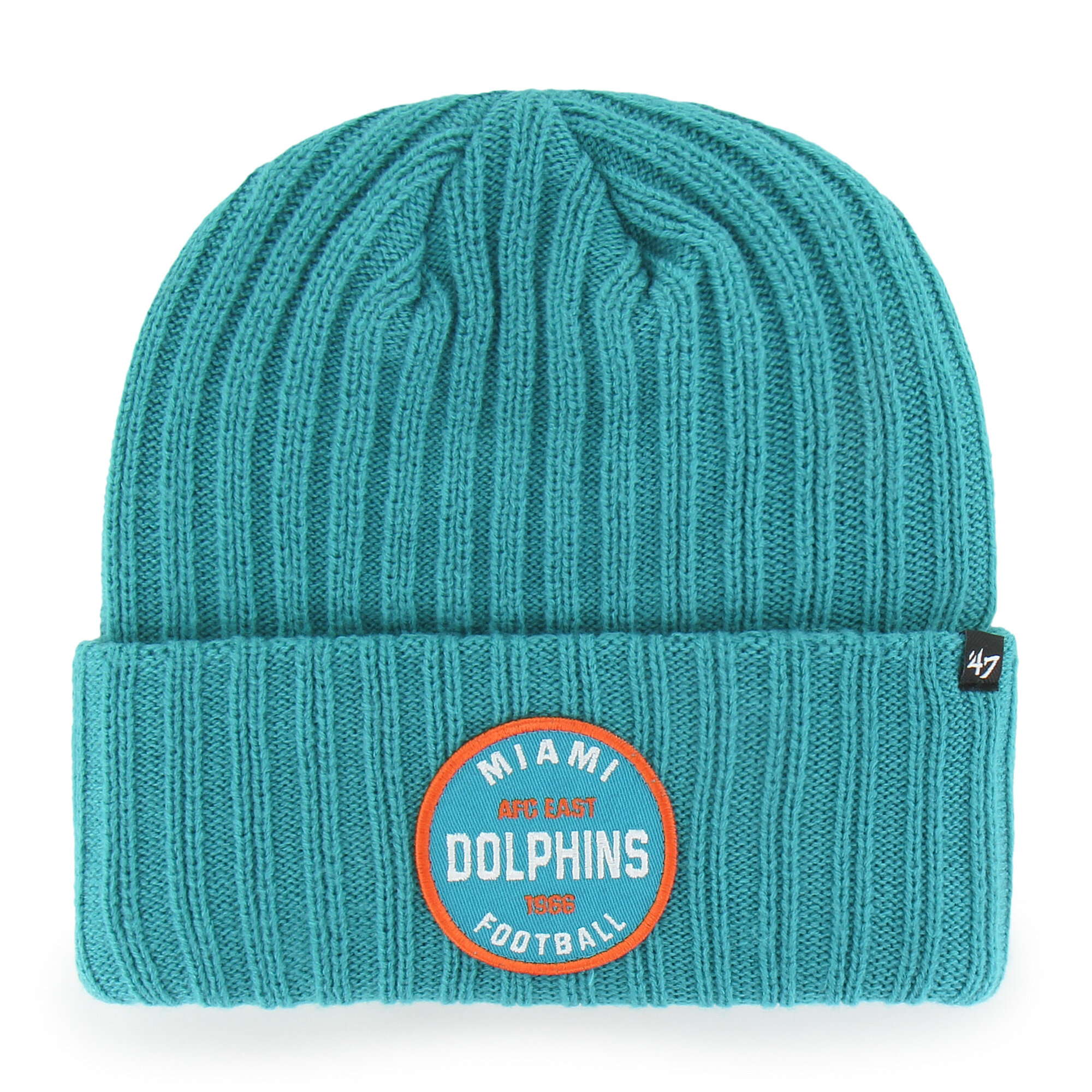 Men's '47  Aqua Miami Dolphins Ribbed Snowdrift Cuffed Knit Hat