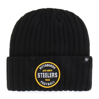 Men's '47  Black Pittsburgh Steelers Ribbed Snowdrift Cuffed Knit Hat