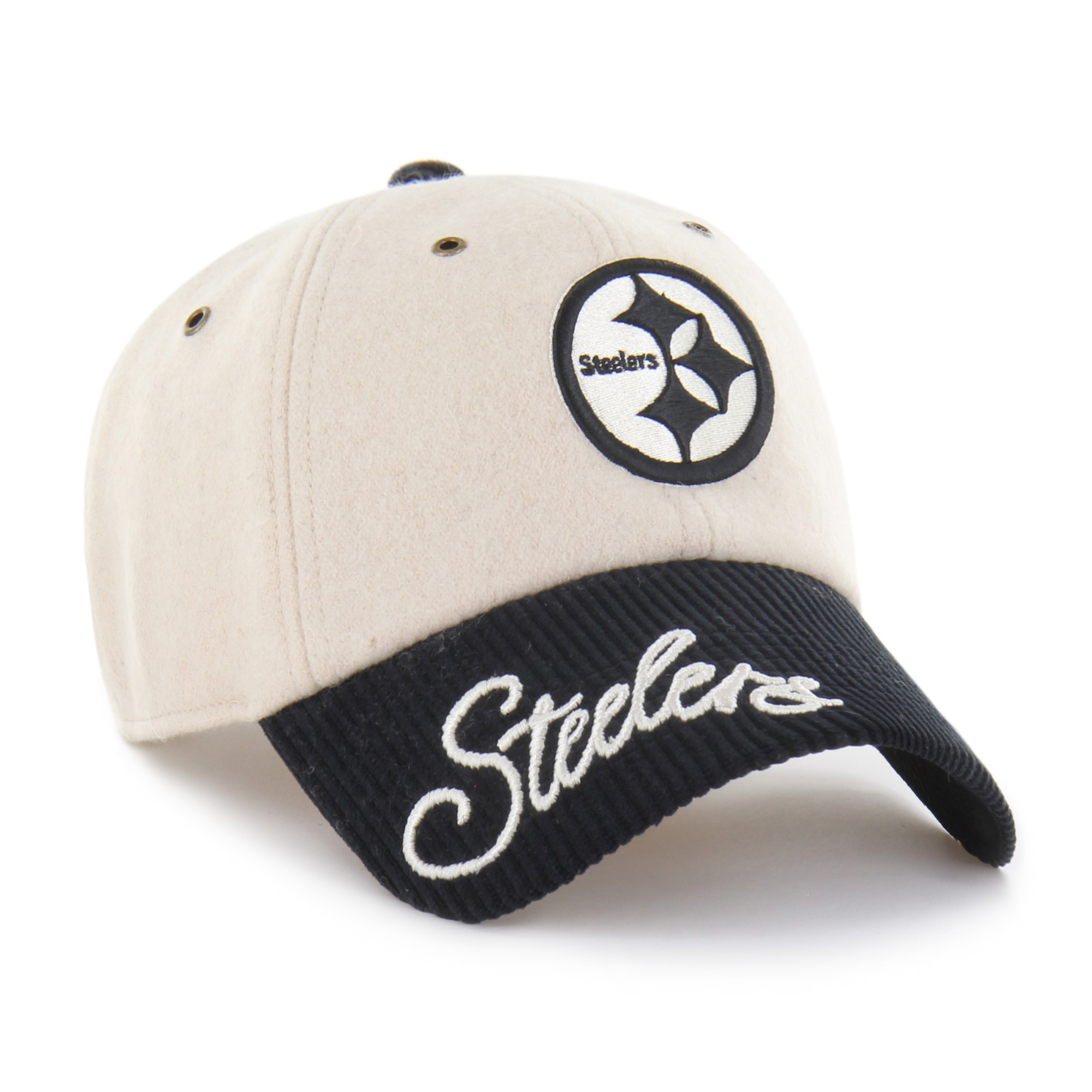 Women’s ’47 Natural/Black Pittsburgh Steelers Rope Script Clean Up Adjustable Hat Women’s ’47 Natural/Black Pittsburgh Steelers Rope Script Clean Up Adjustable Hat