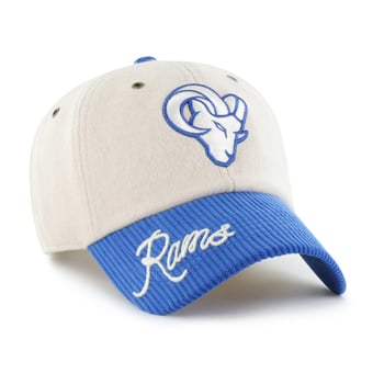 Women's '47 Natural/Royal Los Angeles Rams Rope Script Clean Up Adjustable Hat