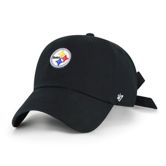 Women's '47 Black Pittsburgh Steelers  Bow Back Clean Up Adjustable Hat