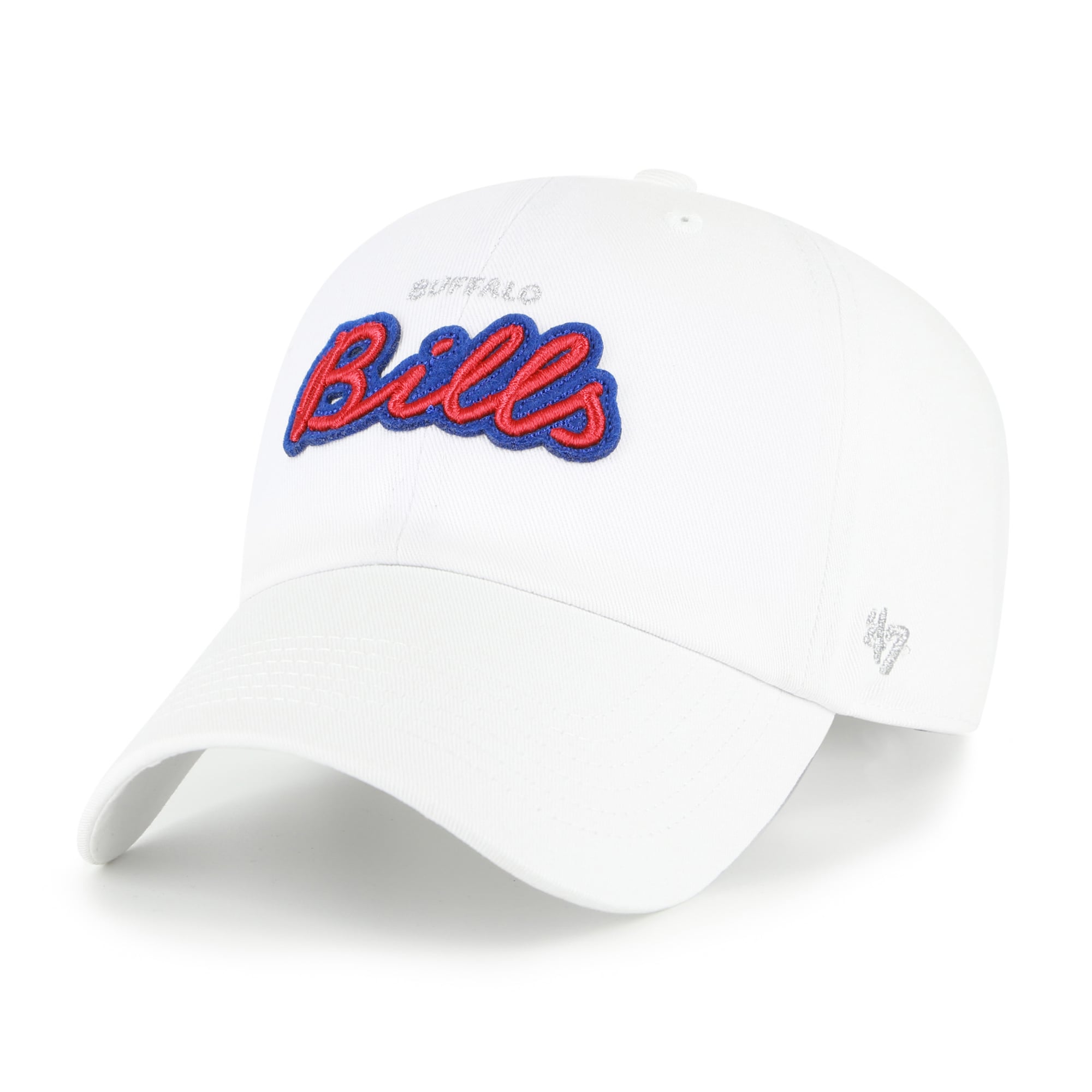 Women's '47  White Buffalo Bills Trendy Script Clean Up Adjustable Hat