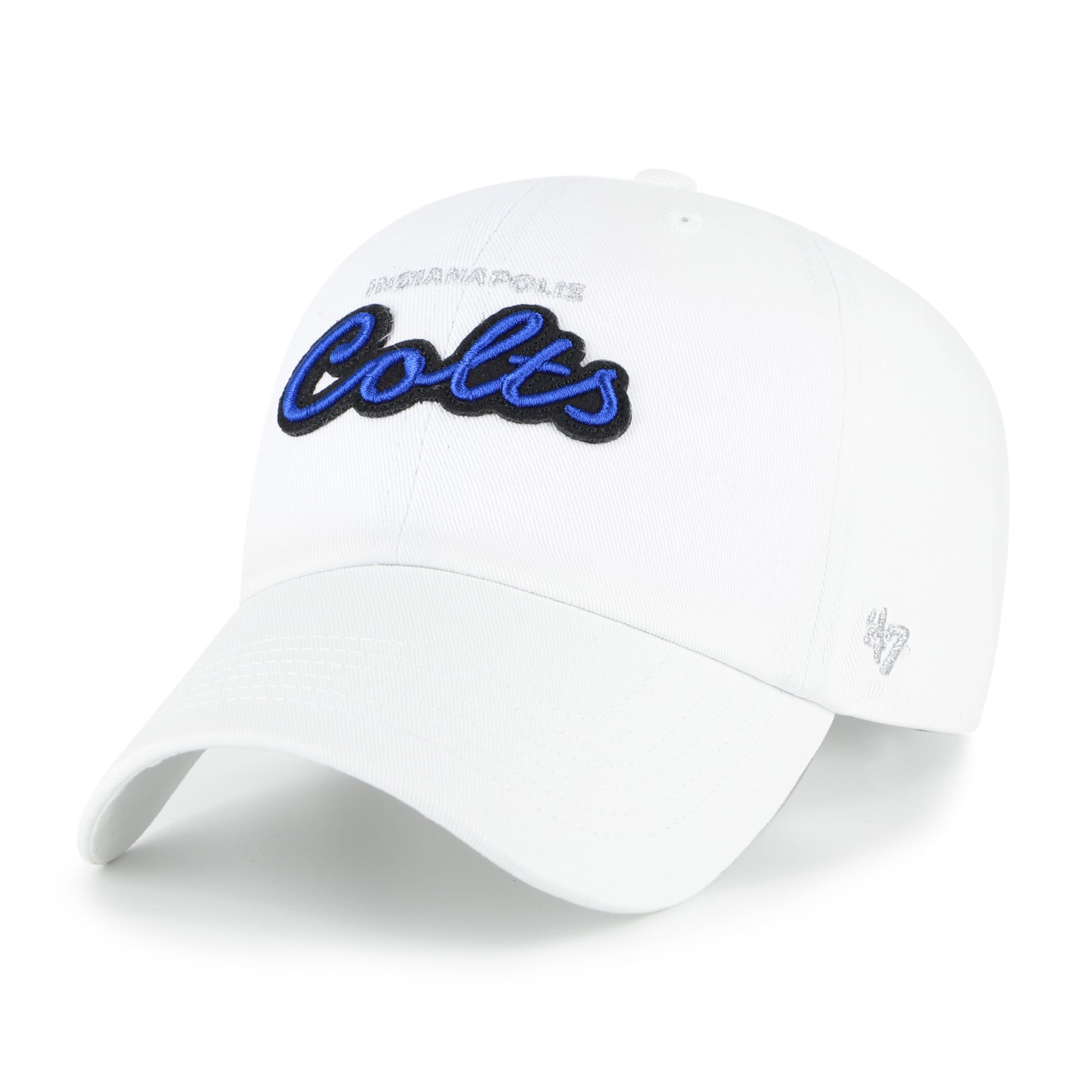 Women's '47  White Indianapolis Colts Trendy Script Clean Up Adjustable Hat
