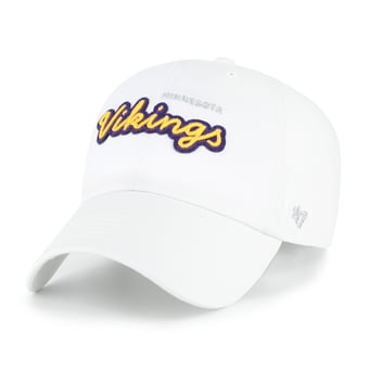 Women's '47  White Minnesota Vikings Trendy Script Clean Up Adjustable Hat