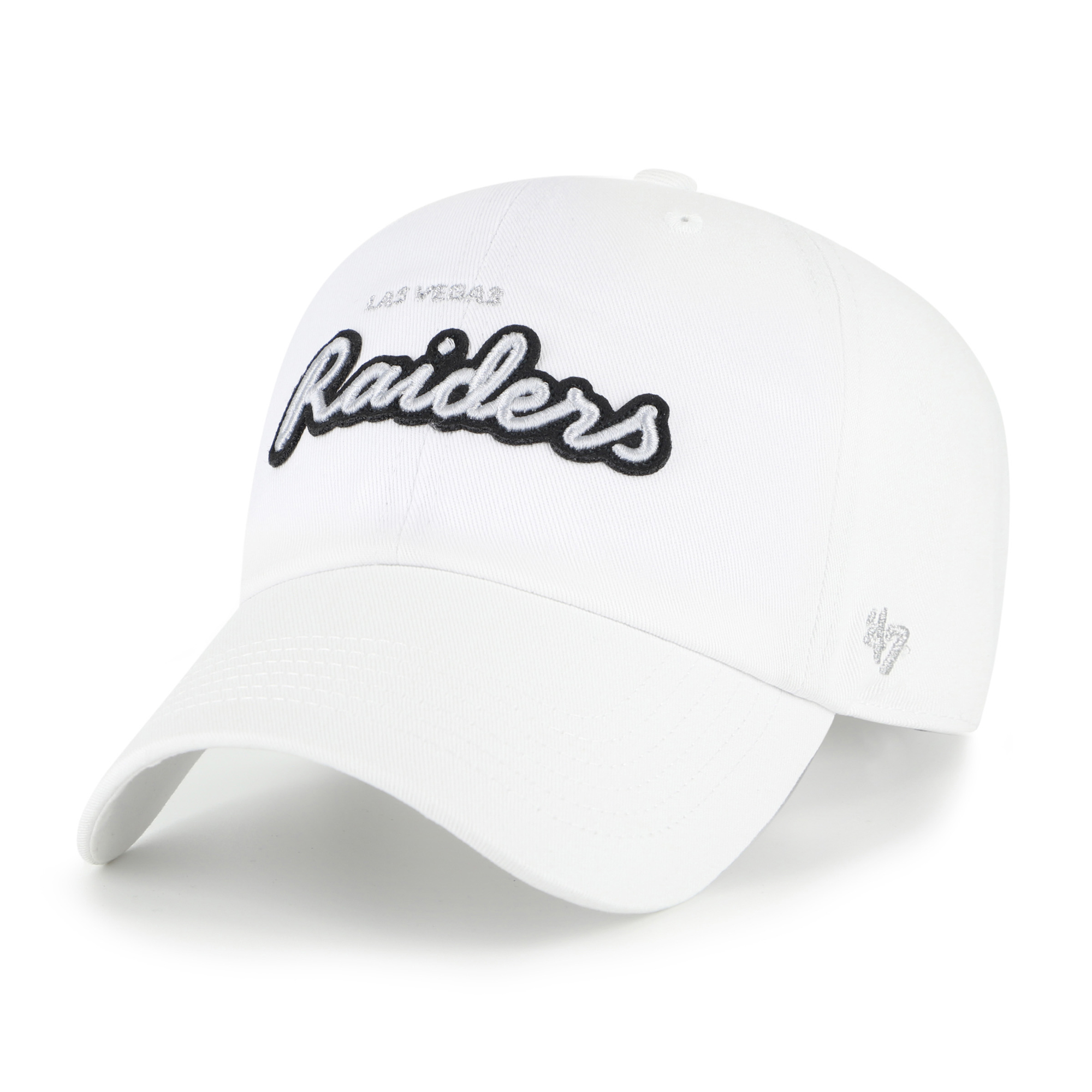 '47 Brand Women's White Las Vegas Raiders Trendy Script Clean Up Adjustable Hat - White
