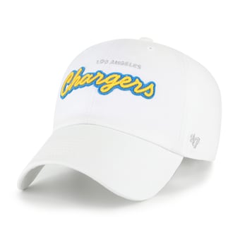 Women's '47  White Los Angeles Chargers Trendy Script Clean Up Adjustable Hat