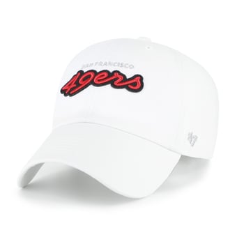Women's '47  White San Francisco 49ers Trendy Script Clean Up Adjustable Hat