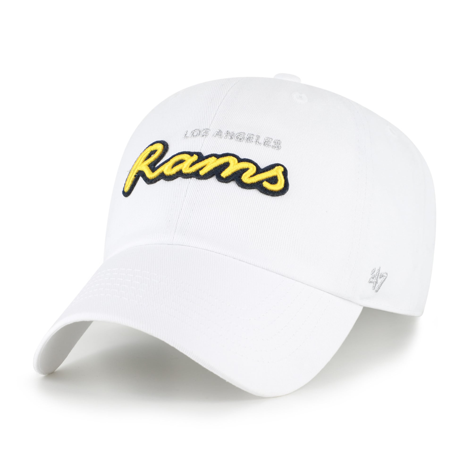 Women's '47  White Los Angeles Rams Trendy Script Clean Up Adjustable Hat