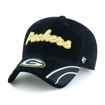 Women's '47 Black Green Bay Packers Velvet Denim Script MVP Adjustable Hat