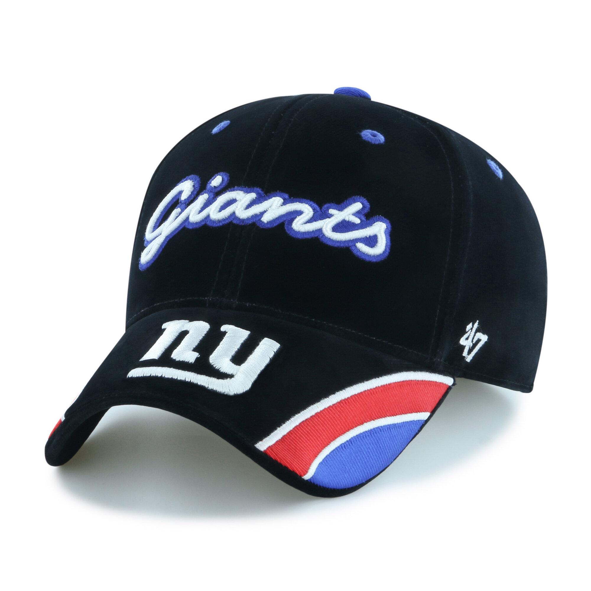 Women's '47 Black New York Giants Velvet Denim Script MVP Adjustable Hat