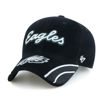 Women's '47 Black Philadelphia Eagles Velvet Denim Script MVP Adjustable Hat
