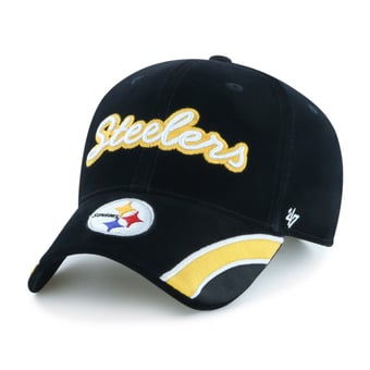 Women's '47 Black Pittsburgh Steelers Velvet Denim Script MVP Adjustable Hat