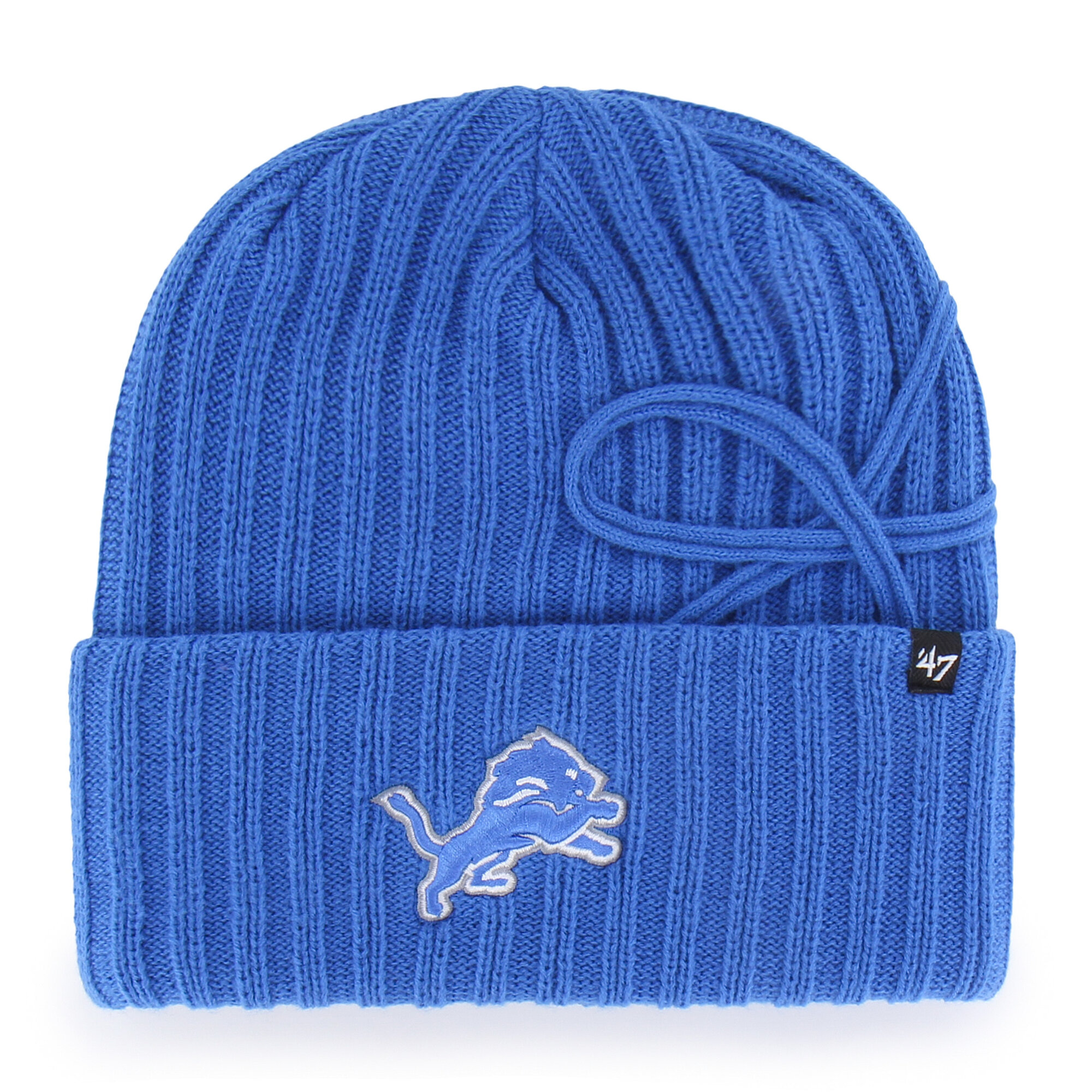 Women's '47  Blue Detroit Lions Bow Cuffed Knit Hat