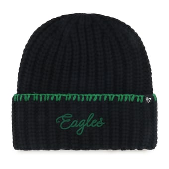 Women's '47 Black Philadelphia Eagles Throwback Blanket Stitch Cuffed Knit Hat