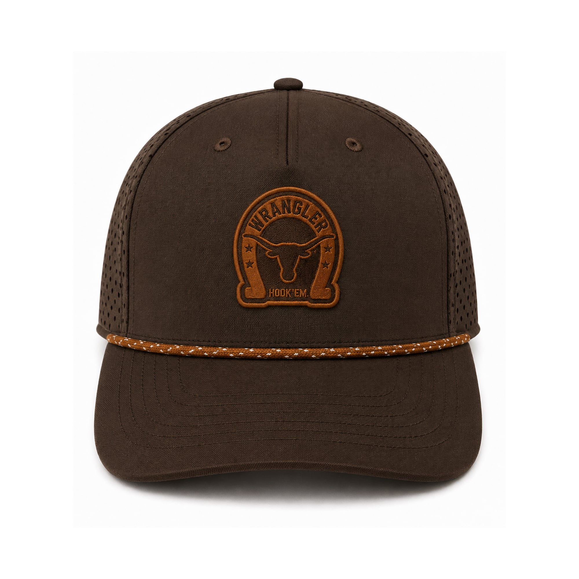 Unisex Cap X x Wrangler Brown Texas Longhorns Perforated Rope Adjustable Hat