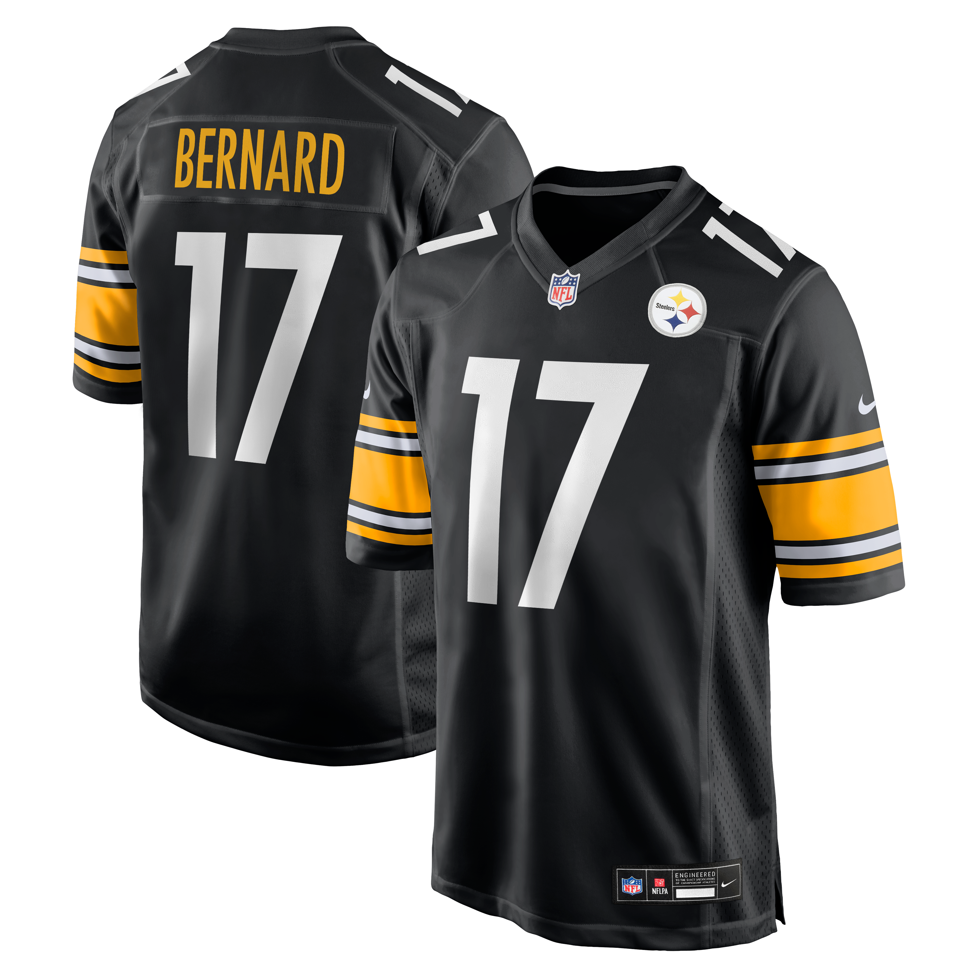 Men's Nike Germie Bernard Black Pittsburgh Steelers Game Jersey