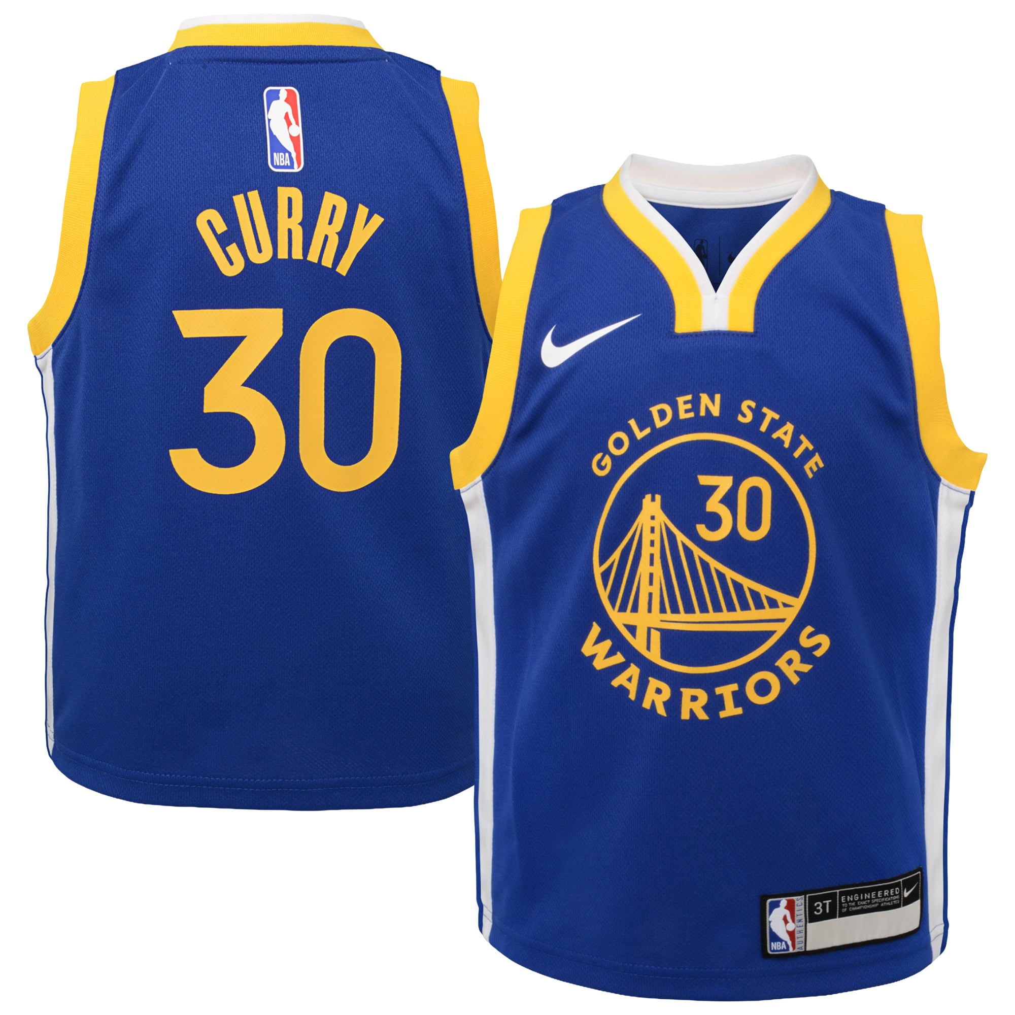 Camiseta Nike Icon Swingman de los Golden State Warriors - Stephen Curry - Para niños