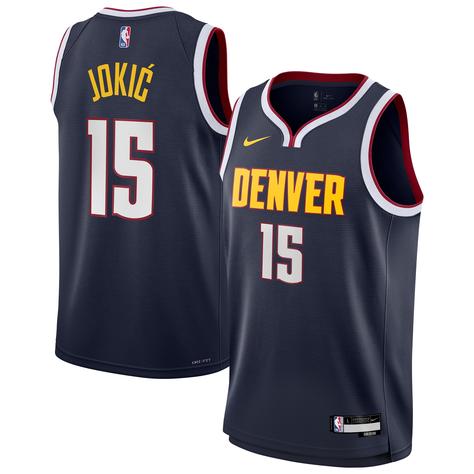 Camiseta Nike Icon Swingman de los Denver Nuggets - Nikola Jokic - Juvenil