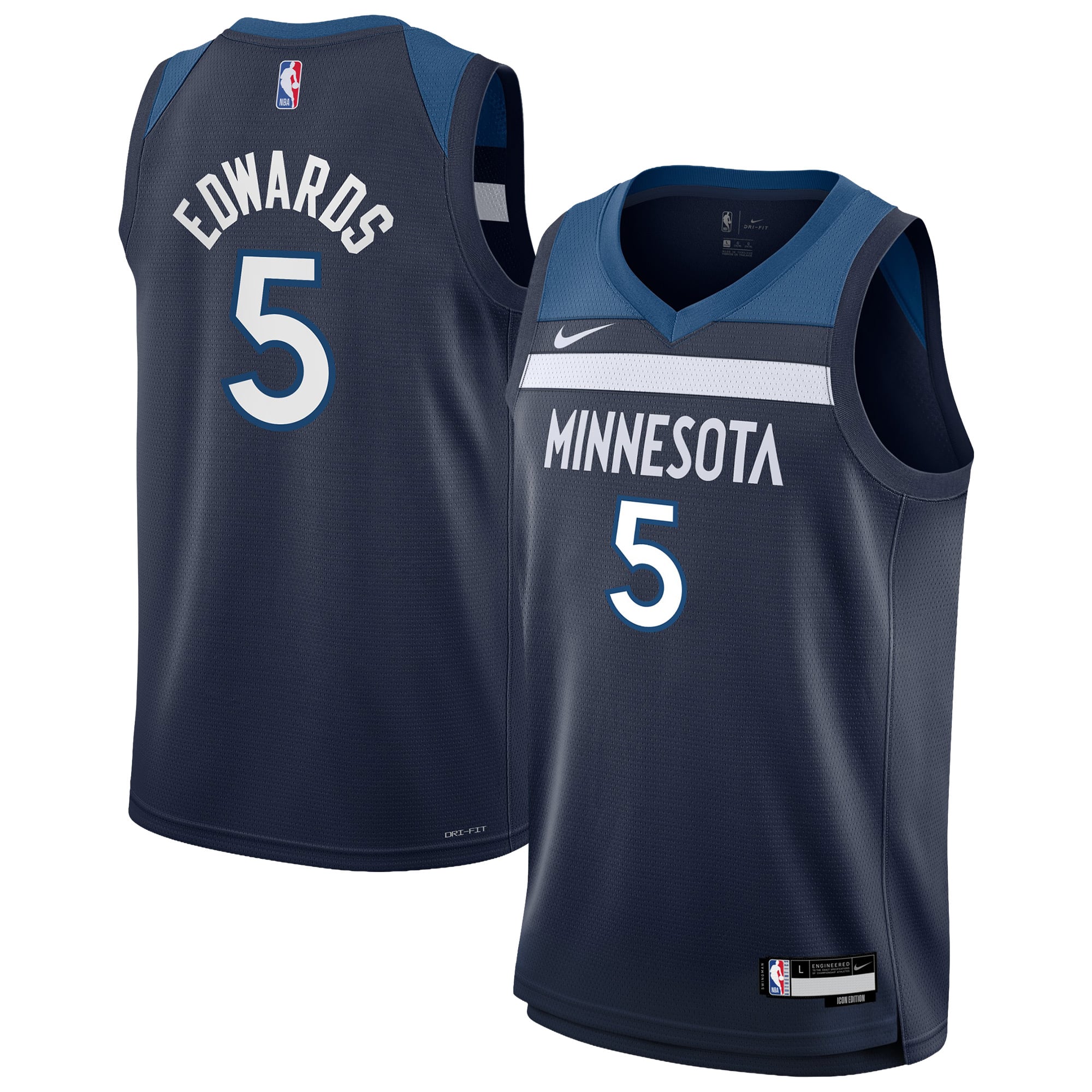 Camiseta Nike Icon Swingman de los Minnesota Timberwolves - Anthony Edwards - Juvenil