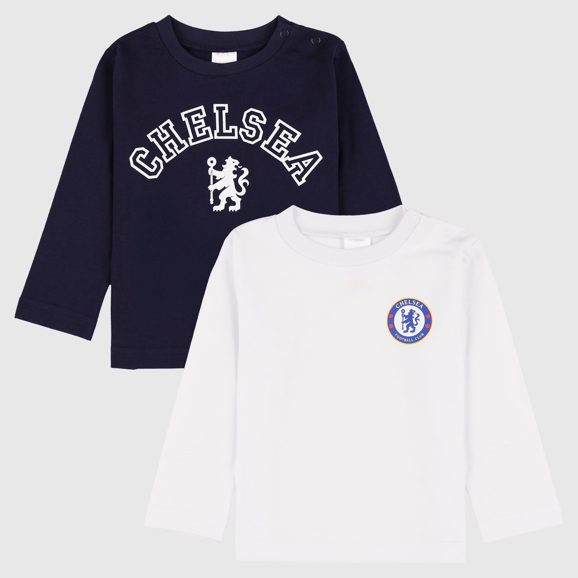 Lot de 2 t-shirts à manches longues Chelsea - Bleu marine et blanc - Bébé