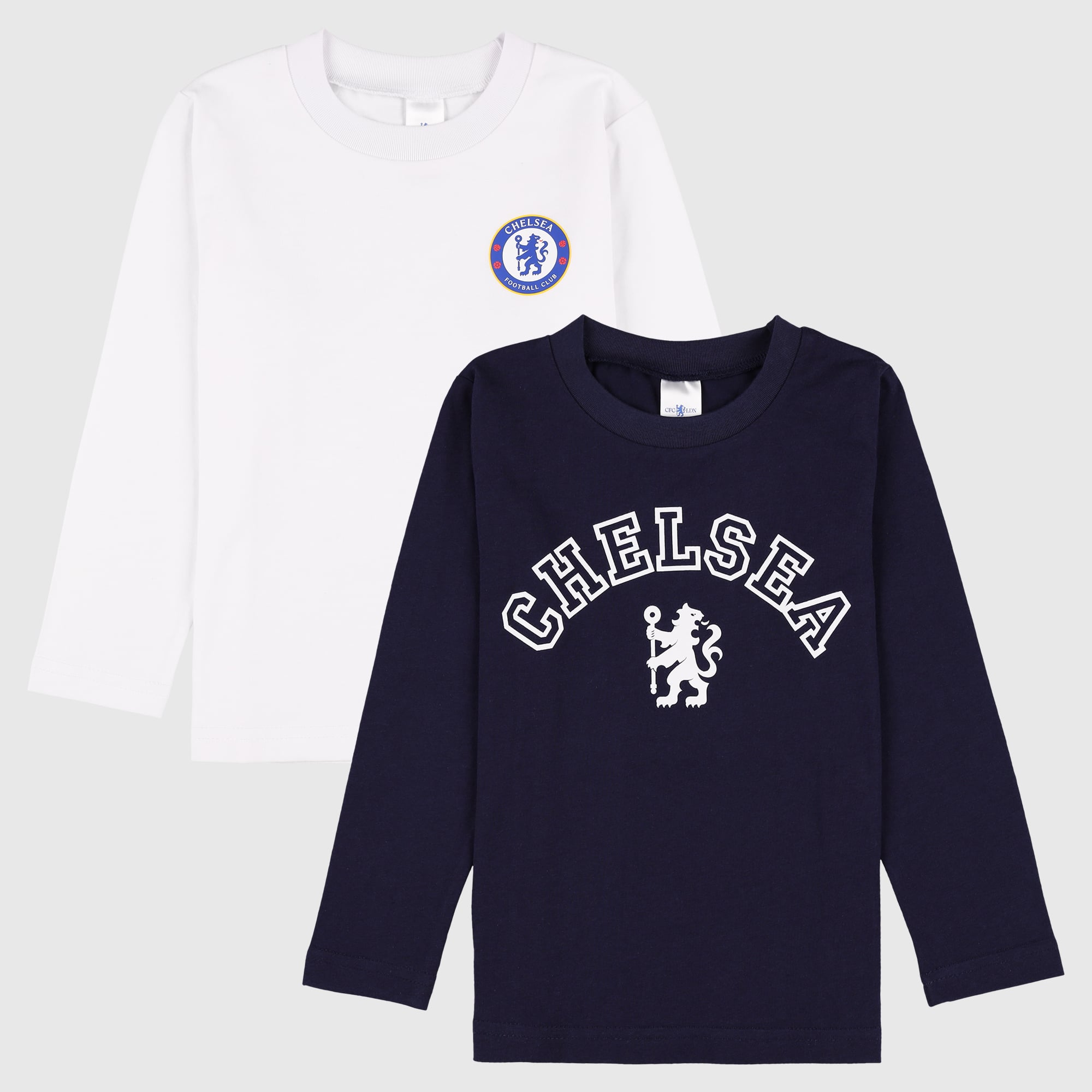 Lot de 2 t-shirts à manches longues Chelsea - Bleu marine et blanc - Bébé