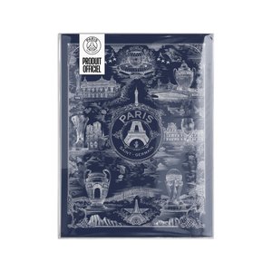 Affiche PSG Allégorie Parisienne sur fond bleu par Octave Marsal - 40x30cm, vue 1