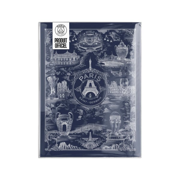 Affiche PSG Allégorie Parisienne sur fond bleu par Octave Marsal - 40x30cm