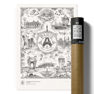 Édition Limitée Premium Signée et Numérotée - Affiche PSG Allégorie Parisienne par Octave Marsal - 70x100cm, vue 1