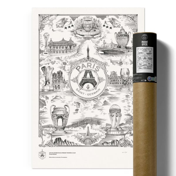 Édition Limitée Premium Signée et Numérotée - Affiche PSG Allégorie Parisienne par Octave Marsal - 70x100cm