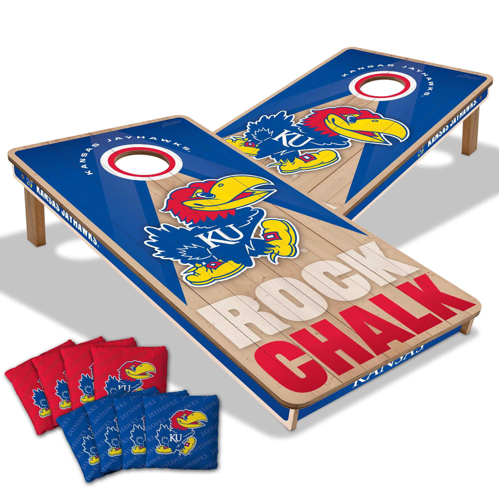 IDNA Kansas Jayhawks 2' x 4' Slogan Series Cornhole Game with Bags