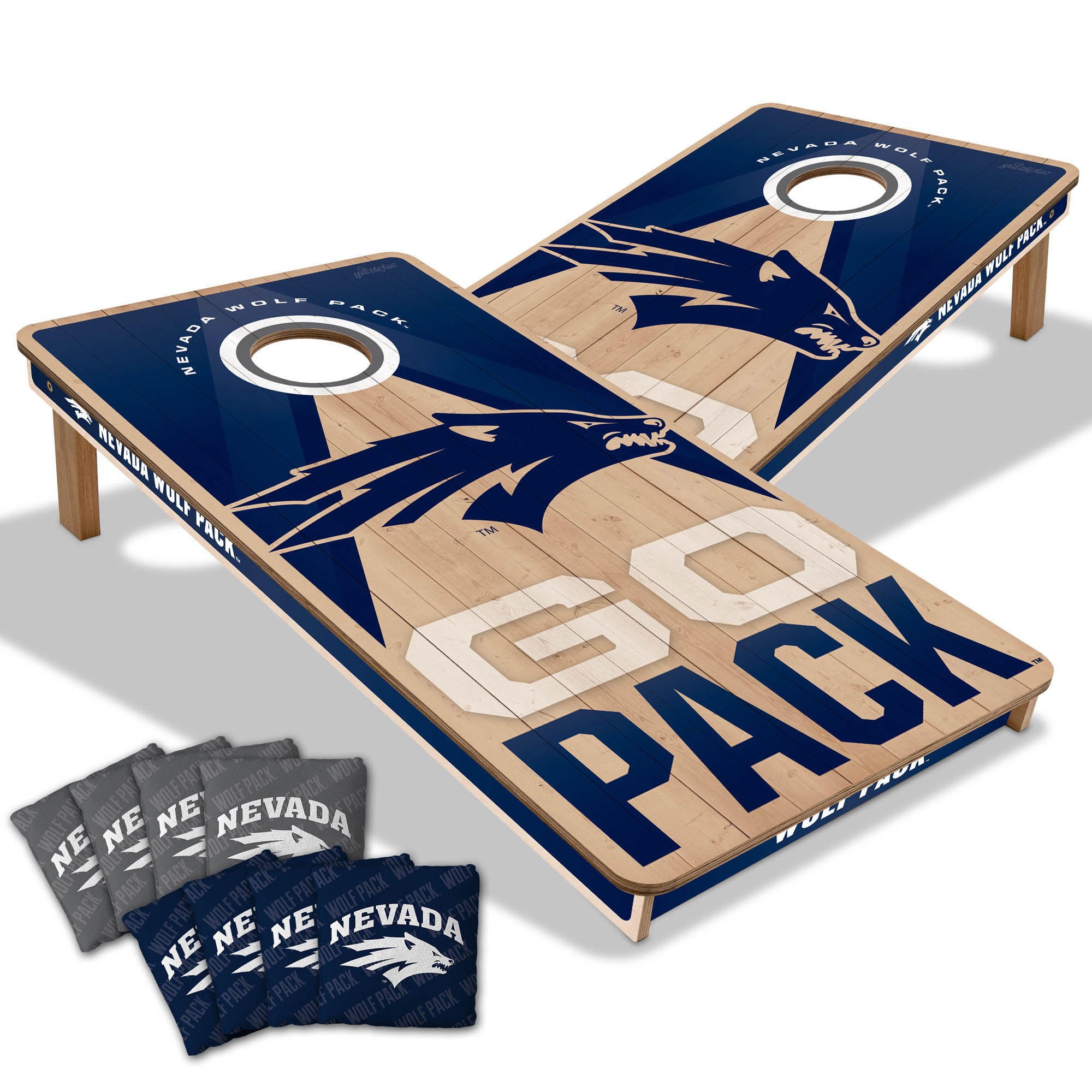 IDNA Nevada Wolf Pack 2' x 4' Slogan Series Cornhole Game with Bags