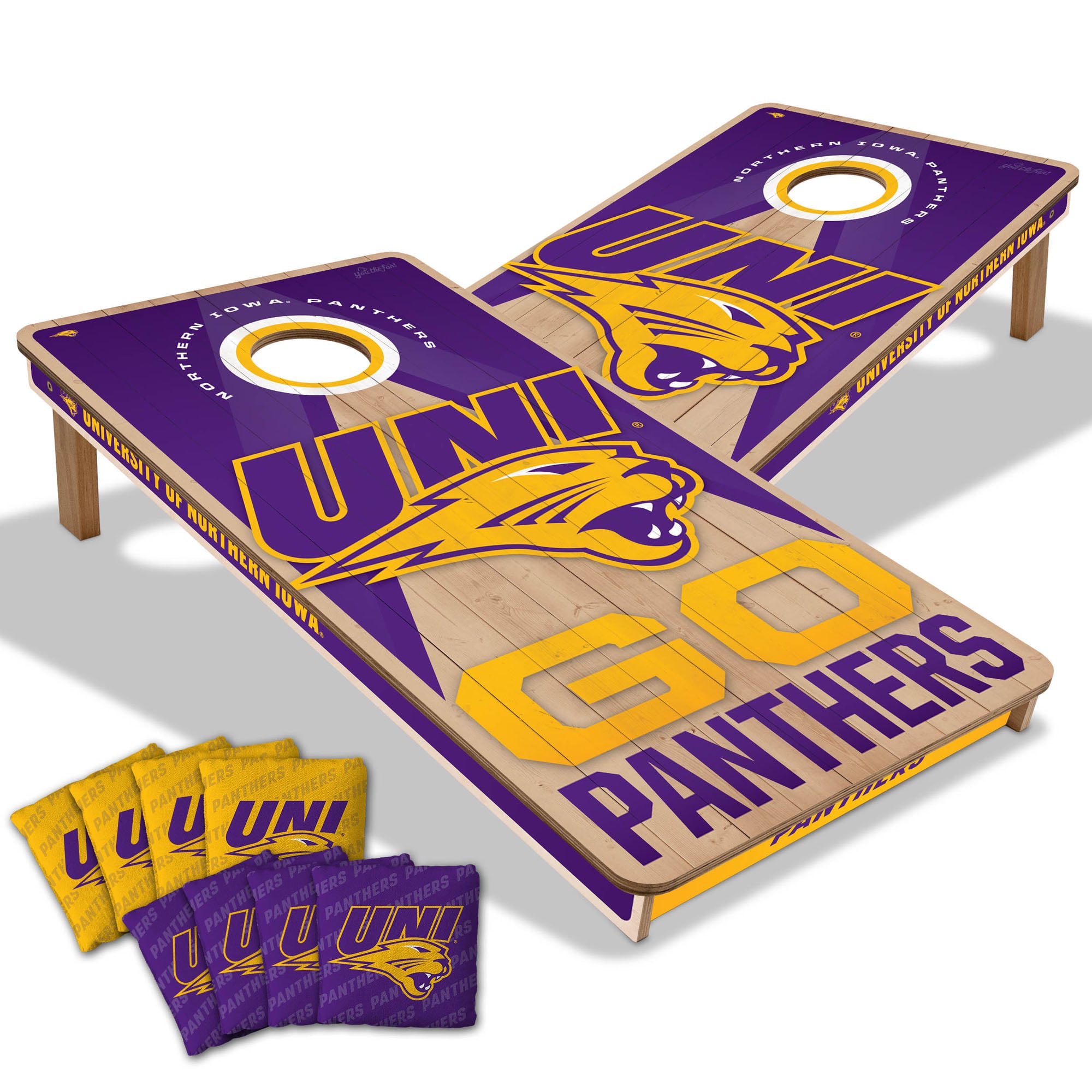 IDNA Northern Iowa Panthers 2' x 4' Slogan Series Cornhole Game with Bags