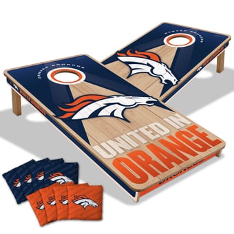 IDNA Denver Broncos 2' x 4' Slogan Series Cornhole Game with Bags